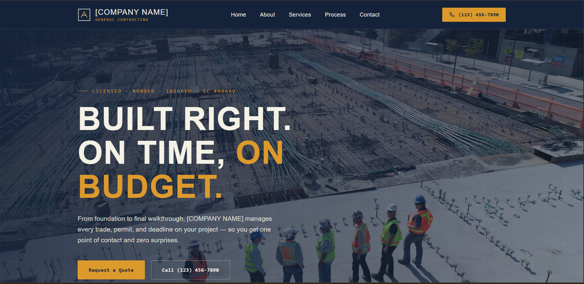 General contracting website thumbnail