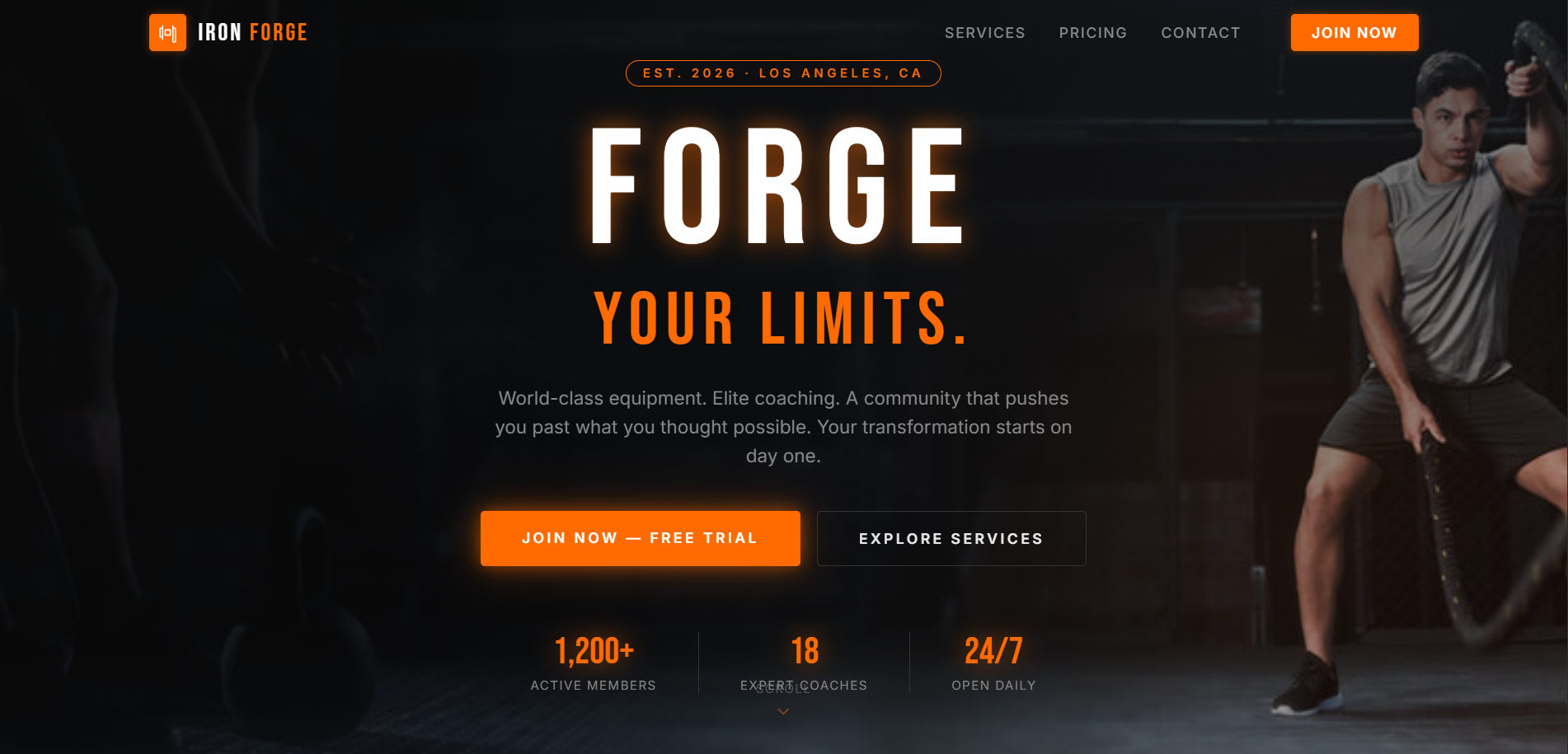 Gym website thumbnail
