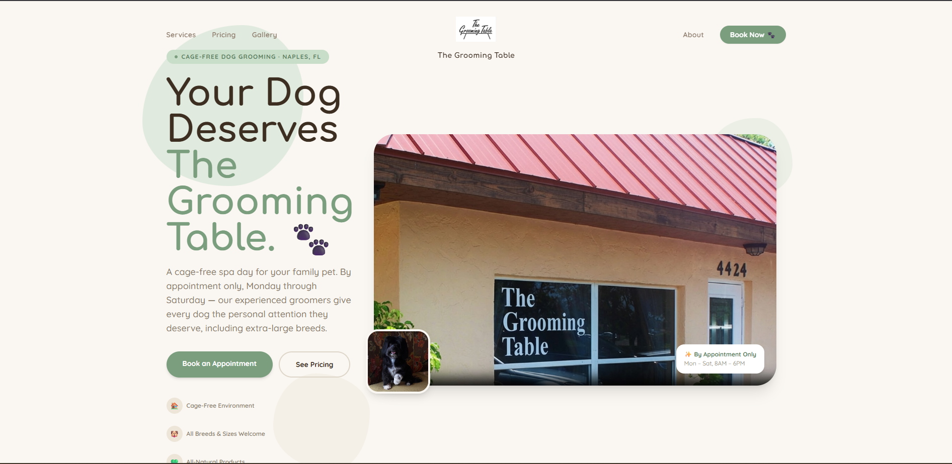 Pet grooming website thumbnail